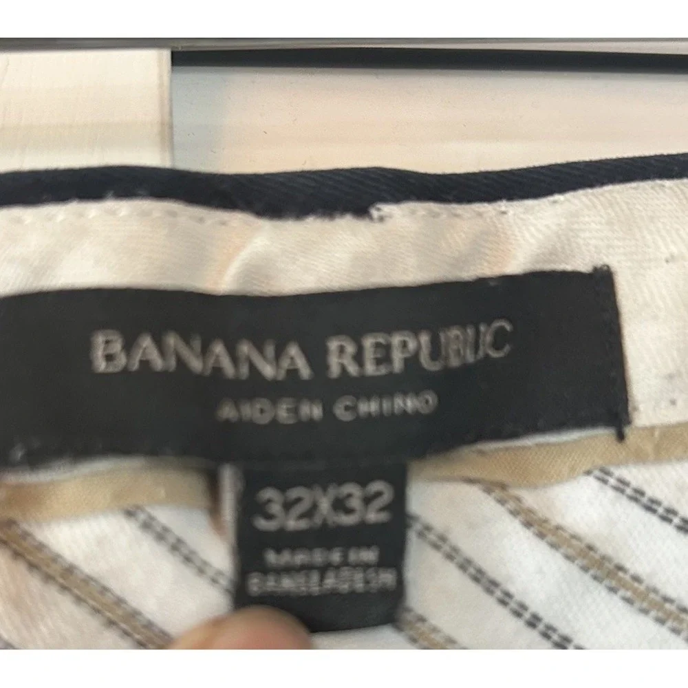 Banana Republic Men Aiden Navy Chino 32x32 Preppy Classic Business Casual